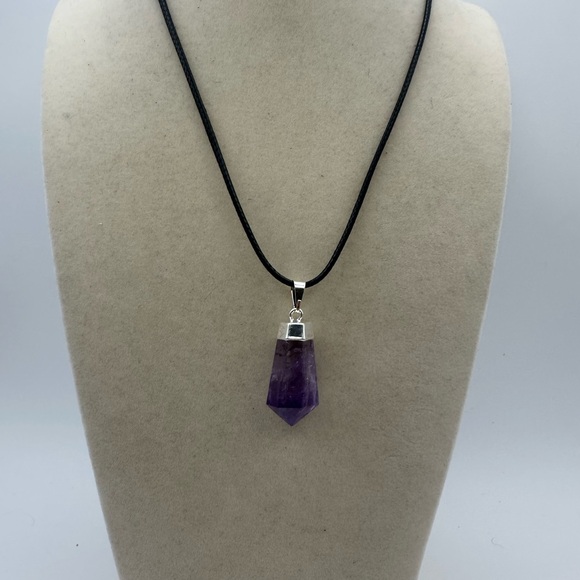 Amethyst Point Pendant on Rope - Picture 6 of 6